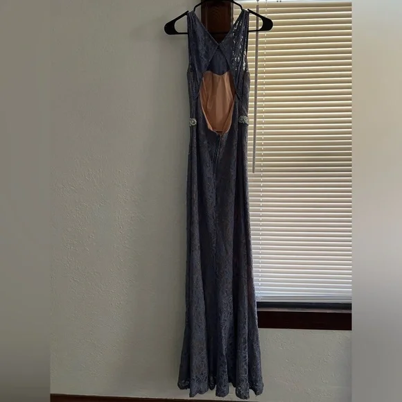 Women’s Lace open back Prom Dress City Studio Size 7 Blue - Picture 8 of 8